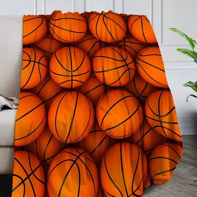 Stacked Basketballs Pattern Blanket for Court Lovers