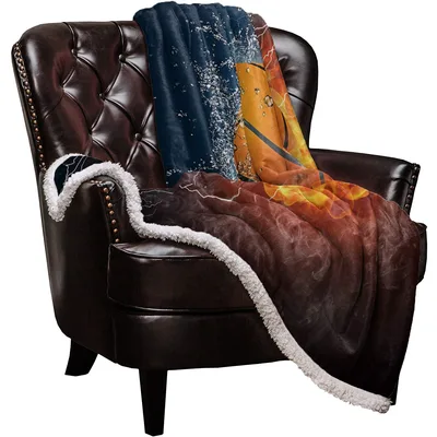 Flaming Basketball Lightning Blanket: Fire, Water, and Thunder Design