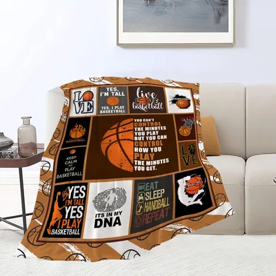Basketball Quotes Pattern Blanket for Players Who Live the Game
