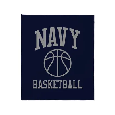 Basketball Ball Emblem Blanket: Navy Basketball Team Design