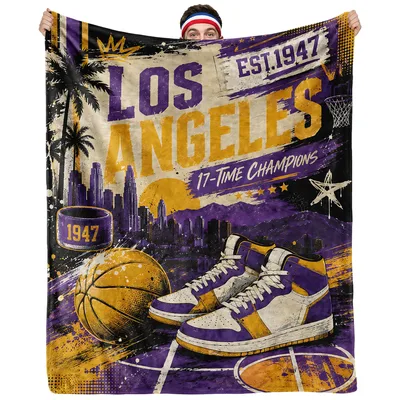 City Basketball Champions Skyline Blanket Los Angeles Design