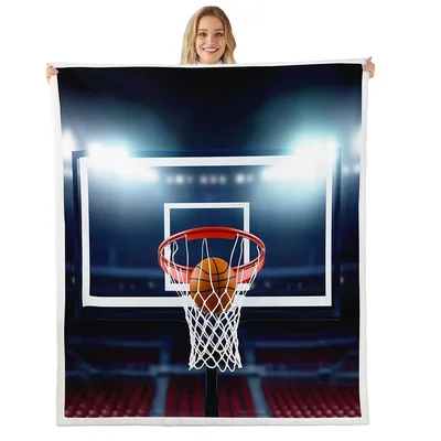 Basketball Hoop in Arena Blanket for Court Lovers
