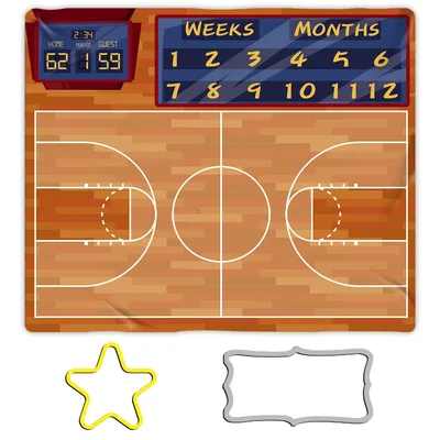 Basketball Court Scoreboard Blanket Baby Milestone Tracker Design