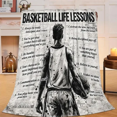 Basketball Life Lessons Blanket featuring twelve motivational rules