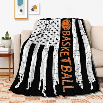 American Flag Basketball Stripes Blanket for Court Lovers