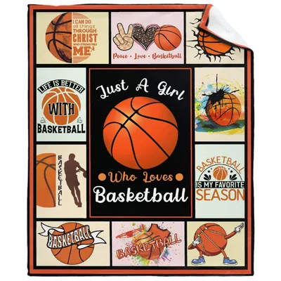 Just a Girl Who Loves Basketball Blanket features a vibrant