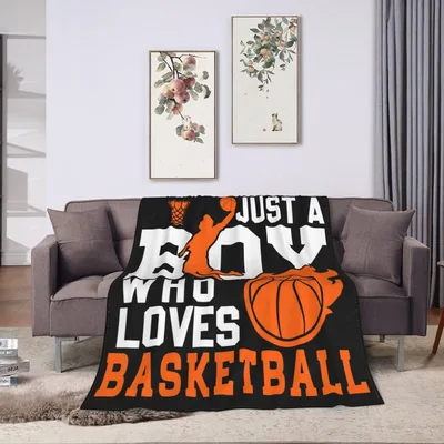 Just a Boy Who Loves Basketball Blanket for Court Fans