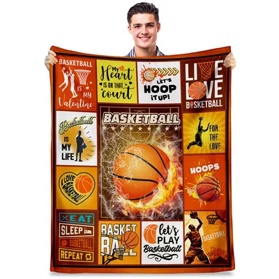 Basketball Life Quotes Collage Blanket for Court Lovers
