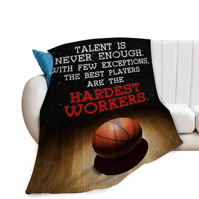 Hardest Workers Basketball Quote Blanket for Dedicated Athletes
