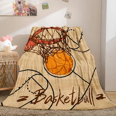 Basketball Hoop Design Blanket: Sketch-Style Court Art for Fans