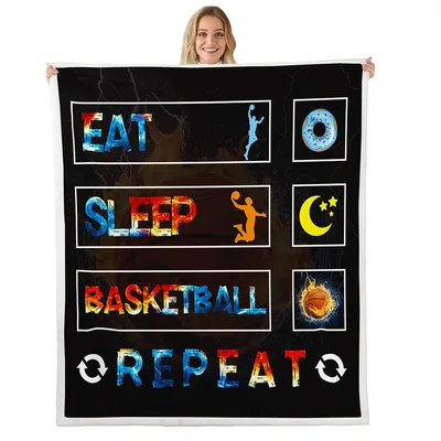 Eat Sleep Basketball Repeat Blanket No. 2