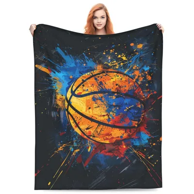 Basketball Paint Splash Art Blanket No. 2