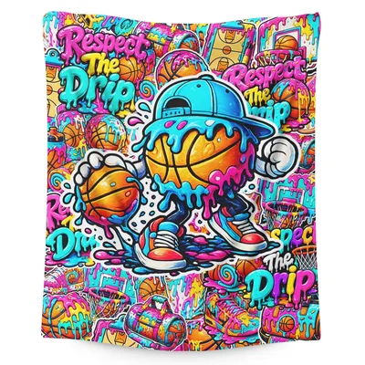 Drip Basketball Graffiti Street Blanket for Urban Style Lovers
