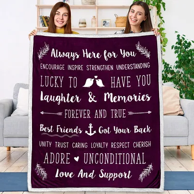 Friendship Blanket with Words for Your Best Friend