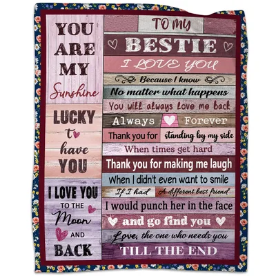 Best Friend Gift Blanket Bestie Sunshine Love You
