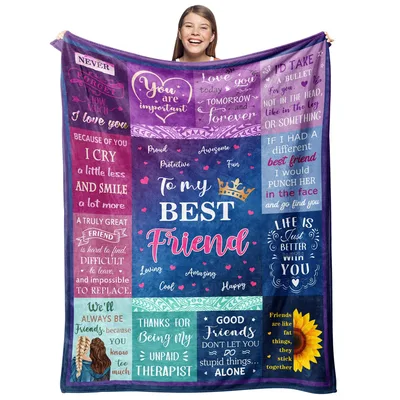 Gift for Best Friend Blanket: Quotes for Your Bestie