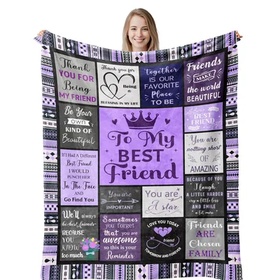 To My Best Friend Purple Quilt Blanket for Your Bestie