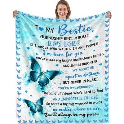 Friendship Letter Blanket for Your Bestie, Long Distance Edition