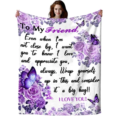 Purple Rose Friend Blanket for Your Bestie