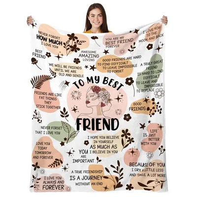 Best Friend Sentiment Blanket: To My Best Friend Floral Design