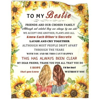 Chosen Family Blanket for Your Bestie, Sunflowers