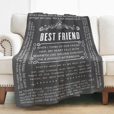 Best Friend When I Think Blanket: Heartfelt Gift