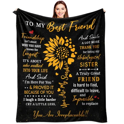 Sunflower Best Friend Blanket for Your Bestie