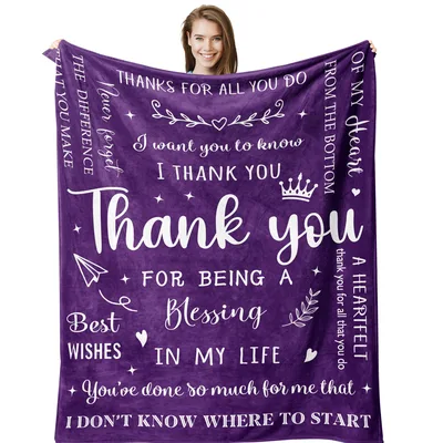 Thanks Appreciation Blanket: A Purple Thank You Throw