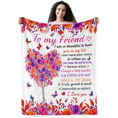 Friend Heart Tree Blanket: A Floral Tribute to Best Friends