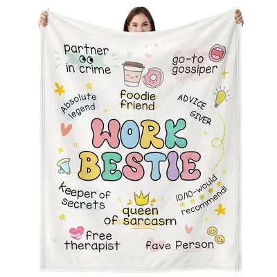 Coworker Best Friend Blanket: Work Bestie Throw Gift