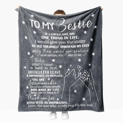 Bestie Pinky Promise Charcoal Blanket for Your Best Friend