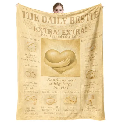 Best Friends for Life Blanket: The Daily Bestie Newspaper Design