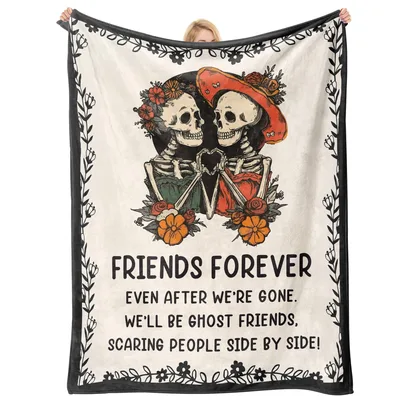 Best Friend Skeleton Blanket for Spooky Season Pals