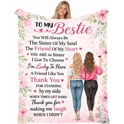 Best Friend Sisters Poem Blanket for Your Bestie