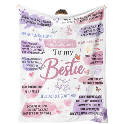 To My Bestie Watercolor Blanket for Your Closest Friend