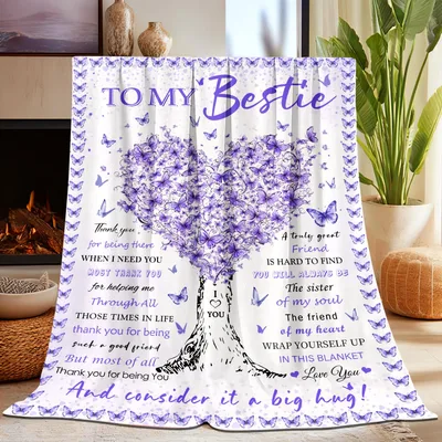 To My Bestie Thank Blanket: A Heart of Butterflies
