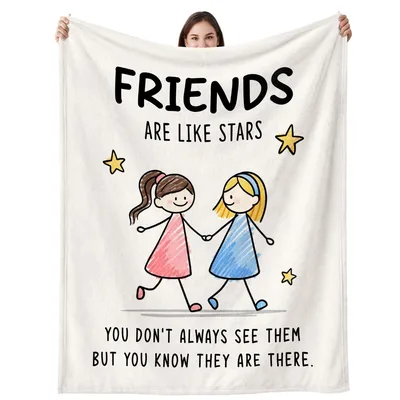Friendship Stars Two Girls Blanket Celebrating Distant Best Friends