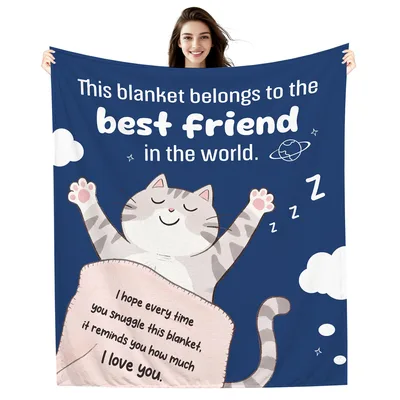 Best Friend Cat Blanket: Sweet Message for Your Favorite Person