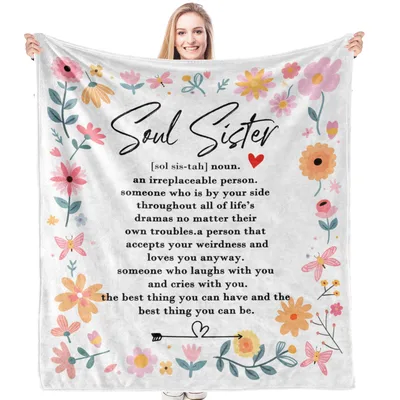 Sister Definition Blanket: Soul Sister Floral Throw