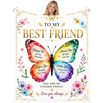 Best Friend Butterfly Blanket: Chosen Family Friendship Design
