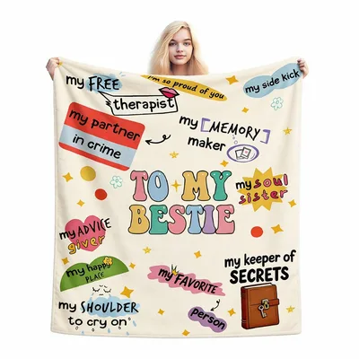 Best Friend Bestie Quotes Blanket featuring To My Bestie