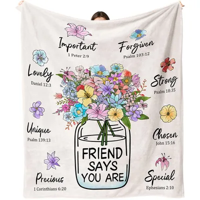 Bible Verse Friend Blanket: Words of Worth in Bloom