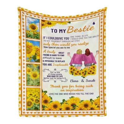 Sunflower Sisters Forever Golden Blanket for Your Bestie