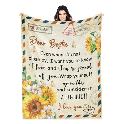 Dear Bestie Sunflower Letter Blanket: A Long-Distance Hug Design