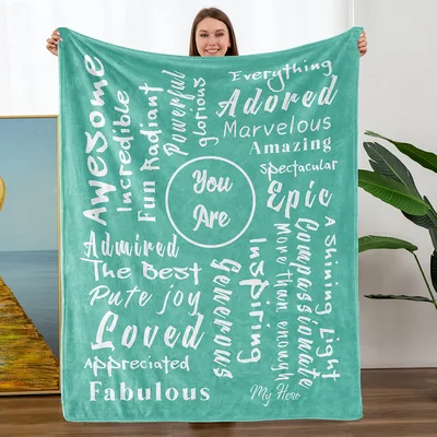 You Are Awesome Inspirational Blanket: A Word Cloud of Affirmation