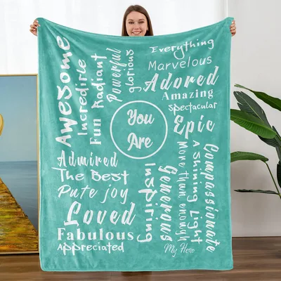 You Are Awesome Inspirational Blanket: A Word Collage of Adoration