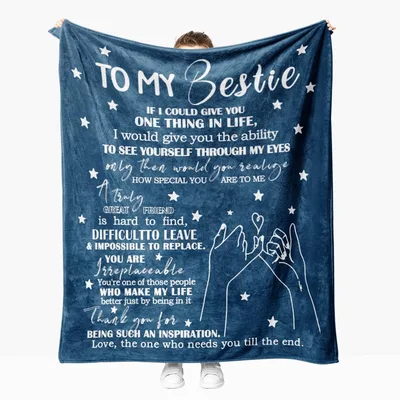 To My Bestie Friendship Blanket features a long sentimental