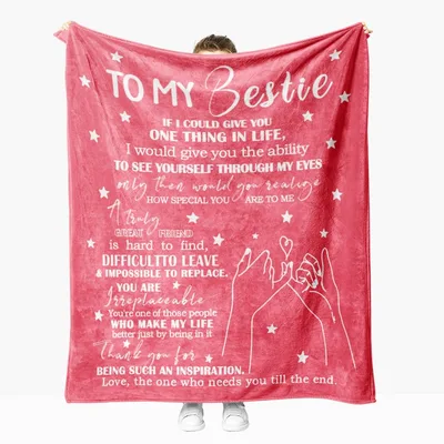 To My Bestie Friendship Blanket features a heartfelt quote