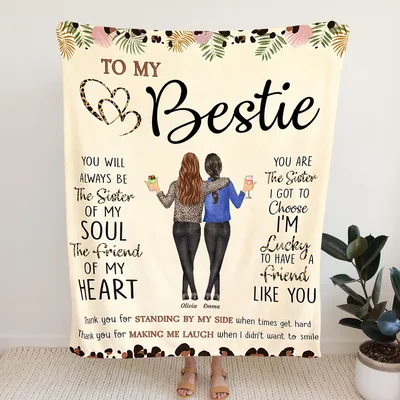 To My Bestie Friendship Text Blanket