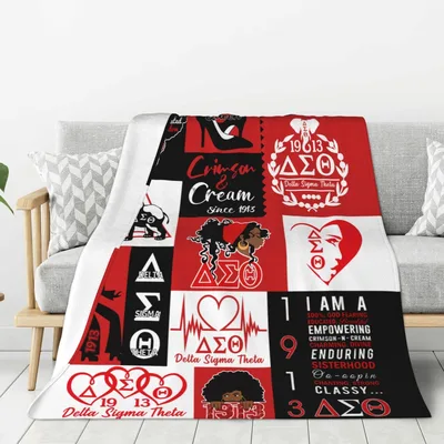 Sisterhood Greek Letters Collage Blanket Celebrating Delta Sigma Theta